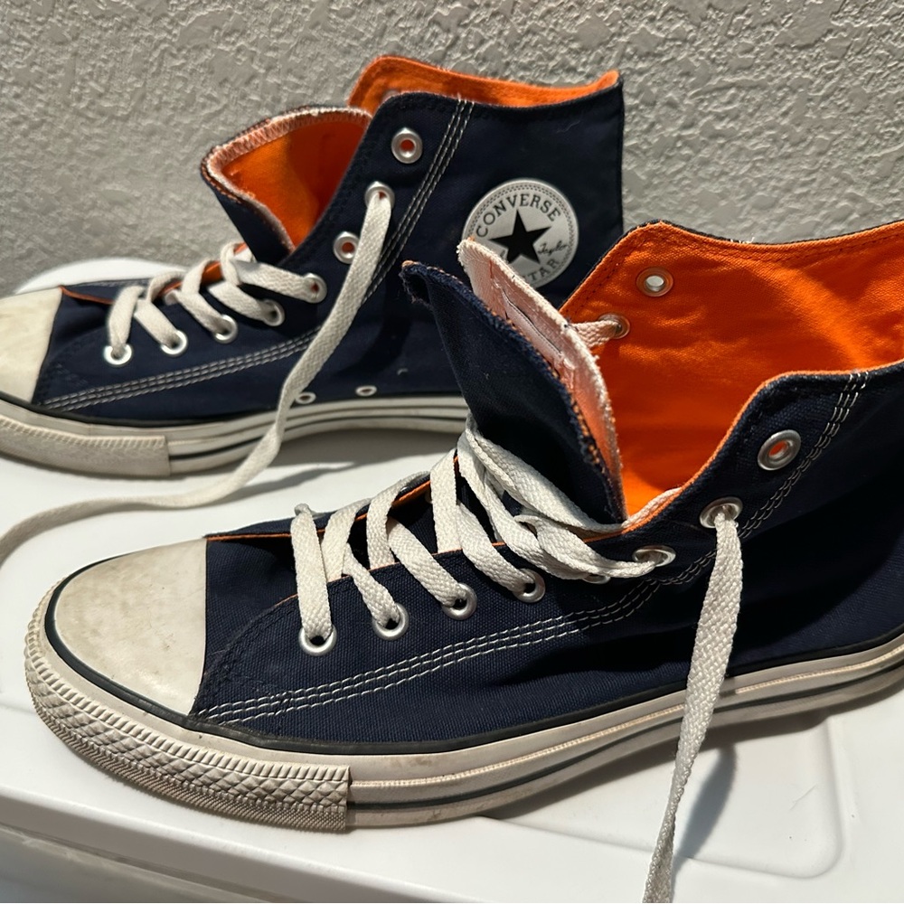 Converse High Top Sneakers - Denver Broncos Navy Exterior with Orange Interior - Picture 4 of 7